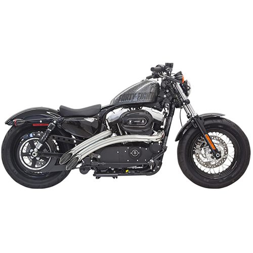 Chrome Sportster sweeper exhaust bt Bassani