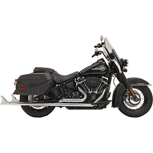 True Duals With Fishtail Mufflers 33" Chrome For 18-23 FLHC/FLDE
