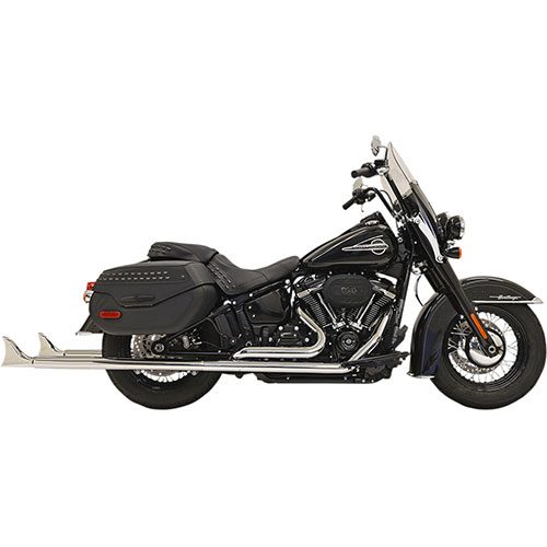 True Duals With Fishtail Mufflers 39" Chrome For 18-23 FLHC/FLDE