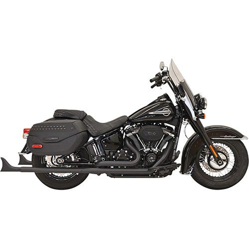 True Duals With Fishtail Mufflers 33" Black For 18-23 FLHC/FLDE