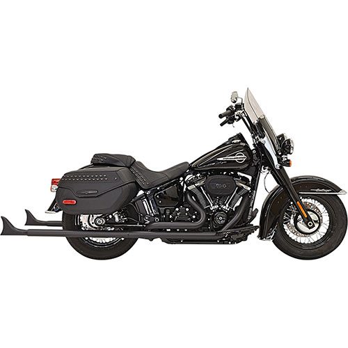 True Duals With Fishtail Mufflers 39" Black For 18-23 FLHC/FLDE