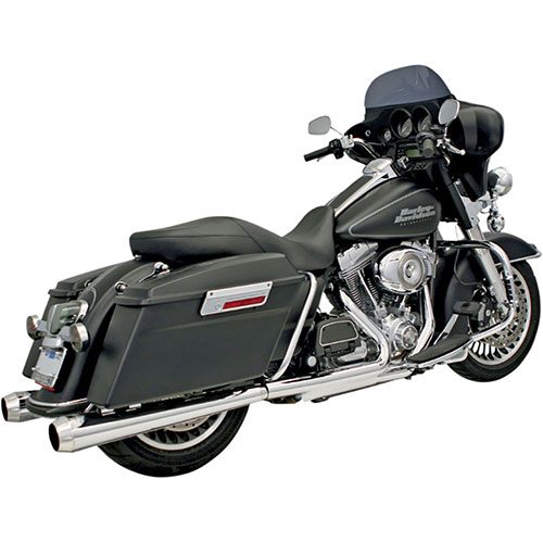 Slip On Mufflers Chrome Megaphone Muffler with Polished End Caps For 99-16 FLT/FLHT/FLHX/FLTR/FLHR