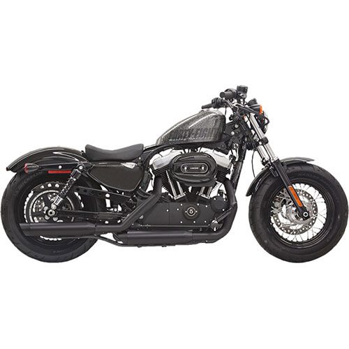 Firepower Series Mufflers Black w/ black billet slash-cut end cap 14-22 XL (EXCEPT RH SPORTSTER MODELS)
