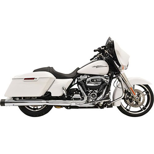 DNT MUFFLERS Chrome Straight Can with Black internal fluted End Cap For 17-23 FLHT/FLHTK/FLHR/FLHX/FLTRU/FLTRX/FLTRK
