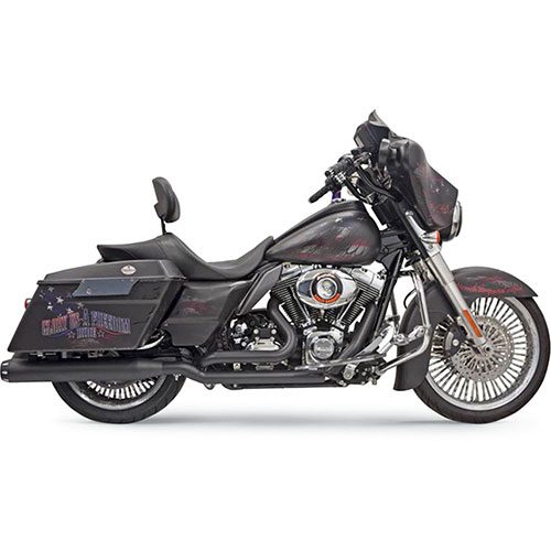 True-Dual Down Under Headpipe Black For 09-16 FLHT/FLHR/FLHX/FLTR