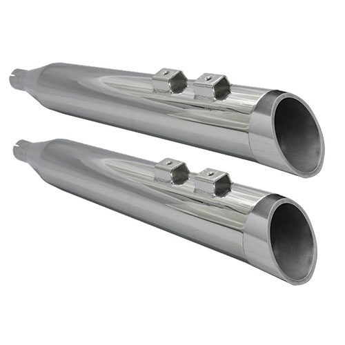 DNT MUFFLERS Chrome Straight Can with Polished Slash Cut End Cap For 17-23 FLHT/FLHTK/FLHR/FLHX/FLTRU/FLTRX/FLTRK