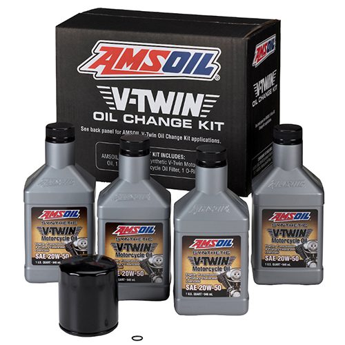 Amsoil Oil Change Kit with black filter for V-Twin models